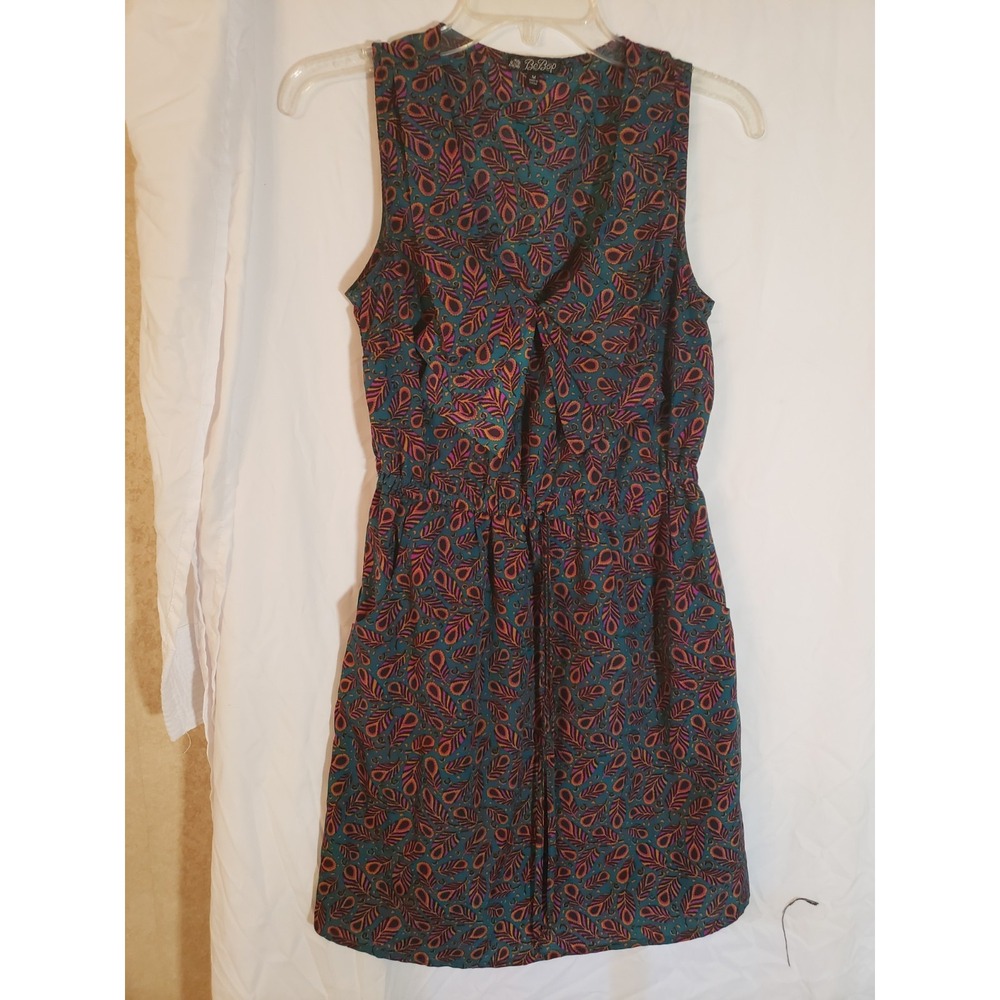 Women's Bebop Sleeveless Teal Floral Dress Size M